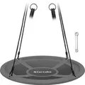 tectake Nestschaukel, Grau, Schwarz, Kunststoff, 120x120 cm, CE, Outdoor Spielzeug
