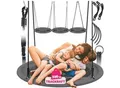 tectake® Nestschaukel, 120 kg Belastbarkeit, gepolsterter Rand, Textilene-Bespannung