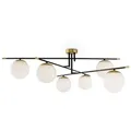 Deckenleuchte Wohnzimmerlampe Deckenlampe Matt-Gold 6-Flammig D 115 cm