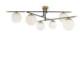 Maytoni Nostalgia Moderne Deckenleuchte Kronleuchte - 6-flammig - Goldfarben - Glaskugel in Weiß - 6xE14 40W exkl. - Ideal für Wohnzimmer, Esszimmer, Schlafzimmer