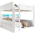 Stilvora Etagenbett, Weiß, Holzwerkstoff, 3 Fächer, 160x200 cm, Kinder- & Jugendzimmer, Kindermöbel, Kinderbetten, Etagenbetten