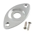 Musiclily Pro Stahl Gebogen Ovale Buchsenblech Klinkenbuchsenplatte Jack Plate für E-Gitarre und Bass, Chrom