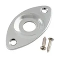 Musiclily Pro Chrome Steel Curved Dented Oval Electric Guitar Bass Jack Plate