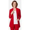 GOLDNER Shirtjacke Kurzgröße: Leichte Shirtjacke lila mit Stretch Damen Indoorjacke Uni, Shirtjacke, kaschierend, elegant, Schalkragen rot 19