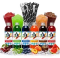 Slush Sirup Partyset 6 Sorten 250ml +125 Löffelhalme 1:5 AZO frei ohne Glyzerin