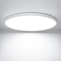 OUILA LED Deckenleuchte Flach Rund - Ø30CM Deckenlampe LED 24W 6500K 2400LM IP44 Wasserdichte Badezimmer lampe, Küchenlampe Deckenleuchte Kaltweiß für Küche Bad Schlafzimmer Flur Keller