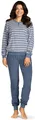 Damen Schlafanzug COMTESSA 2- teilig Pyjama lang Frottee Baumwolle denim Gr.38
