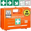Erste Hilfe Kasten mit Inhalt nach neuer DIN 13157:2021 I Erste Hilfe Koffer inkl. praktischer Wandhalterung, 5x Aufkleber & Plombe I Verbandskaste...