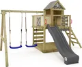 Spielturm Wickey Smart Cave mit Schaukel und Spielhaus in Anthrazit