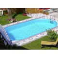 Steinbach Aktionsangebot Stahlwand Swimming Pool Set "Styria oval" inkl. Pool Starterset Chlor,blaue Poolfolie,737 x 360 x 150 cm