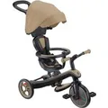 Globber Explorer Trike 4in1 Kinderwagen Dreirad und Laufrad 10/8,5 Zoll TPR-Sitz Höhenverstellbar Hellbraun