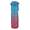 ION8 1 Liter Trinkflasche mit Zeitmarkierungen, Auslaufsicher, Einhandöffnung, Sichere Verriegelung, Spülmaschinenfest, BPA-frei, Tragegriff, Leicht zu Reinigen, Fitness, Rosa Blau