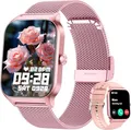 KALINCO Smartwatch Herren Damen, Blutdruckuhr mit Bluetooth-Telefonie, AI Fitness Tracker mit Herzfrequenz SpO2 Stress, 100+ Sportmodi Fitnessuhr,Weltuhr, Schlafanalyse, Geschenkideen für iOS Android