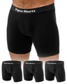 Papas Shorts Extra Lange Boxershorts Herren (3er Pack) aus weichem Modal in Größe S - 5XL | Schwarze Unterhosen aus hochwertigen Modalstoff mit Stretch (XXL)