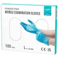 EUROPAPA Nitril-Handschuhe Medical Einmalhandschuhe Untersuchungshandschuhe (100 Stück, puderfrei ohne Latex, Gummihandschuhe) unsteril latexfrei disposible gloves blau L