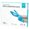 EUROPAPA® 100x Nitrilhandschuhe Box Einweghandschuhe, Einmalhandschuhe, Untersuchungshandschuhe, Nitril Handschuhe, puderfrei, ohne Latex, unsteril, latexfrei, disposible gloves (L, Blau)