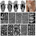 281 Henna Schablonen,10 Blätter Temporäre Henna Tattoo Schablonen,Verschiedene Größen Henna Tattoo set Zubehör Temporäre Tattoos DIY Körperkunst