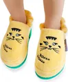 Milk&Moo Skater Cheetah Kinderhauspantoffeln, Hausschuhe, 100% Baumwolle, Badelatschen mit Antirutsch Sohle, Indoor Pantoffeln, , Gelb ,für 5-6 Jahre alt