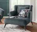 Home affaire Loveseat Baggio Mega Sessel für Komfort und Entspannung, zeitlos und modern, Zierkissen inklusive, schwarze Metallfüße