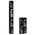 CARO-Möbel CD DVD Blueray Regal Chart in Schwarz – Zweiteiliges Medienregal, Aufbewahrung, CD-Ständer mit 10 Fächern für bis zu 160 CDs, 20x187 cm (B x H)