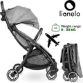 Lionelo Julie One Buggy Kinderwagen bis 22 kg verstellbare Rückenlehne und Fußstütze Moskitonetz Beinwärmer Getränkehalter und Transporttasche... - Grau