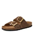 Tamaris Damen Fußbett Pantolette Leder flach, braun, 37 EU