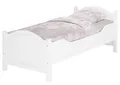 ERST-HOLZ Massivholzbett Weißes Seniorenbett 90 x 200 cm Extra Hoch Einzelbett, Kiefer waschweiß