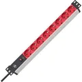 Brennenstuhl Steckdosenleiste Alu-Line, 2m Kabel, 8-fach in rot / schwarz