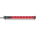 Brennenstuhl Alu-Line 19" Steckdosenleiste 8-fach - 10A Sicherungsautomat und Kaltgerätestecker [19" Steckerleiste für Serverschränke mit 2m Kabel]