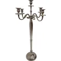 Deko Kerzenständer Kerzenhalter Brush silber 78cm 5-armig
