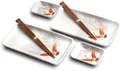 JAPAN Katze & Koi SUSHI TELLER SET | Sushi Geschirr Set | 6-teiliges Sushi-Set für 2 Personen | Sushi-Teller, Schalen und Essstäbchen in verschiedenen Asia-Tier Designs - Made in Japan (Kranich)