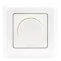 REV Ritter LED (5-100 Watt) Dimmer PrimaLuxe, weiß, Phasenabschnitt-Dreh-Helligkeitsregler (Glühlampe 25-300 Watt) inkl. Rahmen und Dimmerscheibe, Unterputz Dimmer LED Drehdimmer