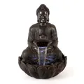 Wasserspiel Set inkl. Pumpe & LED-Beleuchtung Buddha Silence aus Polyresin