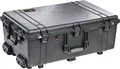 PELI 1650 Koffer, mit Schaumstoff-Einsatz: Rasterschaumstoff zur individuellen Anpassung im Boden, Noppenschaumstoff im Deckel, Gewicht kg: 13.4, 1650-020-110E, Farbe: Schwarz