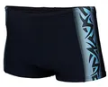 Aquarti Herren Kurze Badehose mit Streifen, Farbe: 13717C Schwarz/Blau, Größe: L