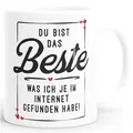 MoonWorks® Tasse Geschenk Liebe lustig Valentinstag Jahrestag Du bist das Beste was ich je im Internet gefunden habe Weiss standard