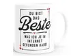 MoonWorks Tasse Tasse Geschenk Liebe lustig Valentinstag Jahrestag Du bist das Beste, Keramik