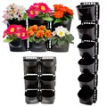 Vertikaler Blumentopf, Pflanzenwachstumstaschen, Pflanzwand 6-Taschen + Rahmen