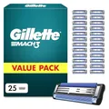 Gillette Mach3 Rasierklingen Herren, 25 Original Ersatzklingen, Klingen für Männer mit Gleitstreifen für Ein Sanftes Gleiten und Klingenbeschichtung