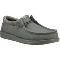 HEYDUDE Wally Stretch Canvas Baumwoll Herren Mokassins Schuhe in Dunkelgrün