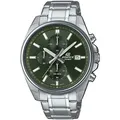 Chronograph CASIO EDIFICE, silber (olivgrün, silberfarben), Armbanduhren, Herren, Quarzuhr, Armbanduhr,Herrenuhr, Edelstahlarmband,bis 10bar wasserdicht