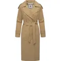 Ragwear Trenchcoat Longtrench Eleganter Mantel-Klassiker mit Taillenband braun S (36)