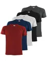 ALPIDEX Herren T-Shirts 5er Set Rundhals 100% Baumwolle Einfarbig Shirts Basic Shirt Kurzarm S M L XL XXL 3XL 4XL 5XL, Größe:XXL, Farbe:Fire