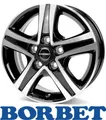 4x Borbet CWD 6X16 5/118 ET68 Black Polished Glossy