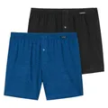 Schiesser - Singel-Jersey - Boxershorts - 2er Pack (6 Blau/Schwarz)