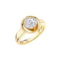 Zeeme Basic Ring Silber 925 vergoldet mit weißem Zirkonia-Stein 8mm