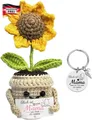 Handgefertigter Schlüsselanhänger Sonnenblume für Mama Geschenk Geburtstag Mutte