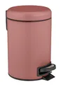 WENKO Treteimer Leman, 3 Liter, mit herausnehmbarem Einsatz, aus lackiertem Stahl, 17 x 25 x 22,5 cm, Altrosa