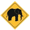 FahnenMax Autoaufkleber Sticker Achtung Elefant Aufkleber