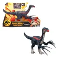 Mattel Jurassic World Chaostheorie Attacke und Brüllgeräusche Therizinosaurus Dinosaurier-Actionfigur, Klauenangriff und Brüllgeräusch, digitaler Spielspaß, JCG17, [Mehrfarbig]
